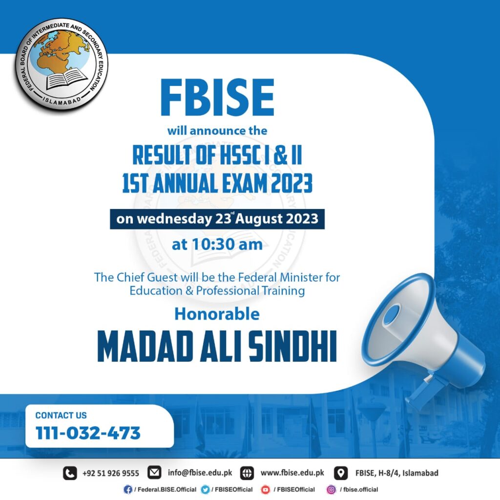 12th Class Result 2023 BISE Federal Board